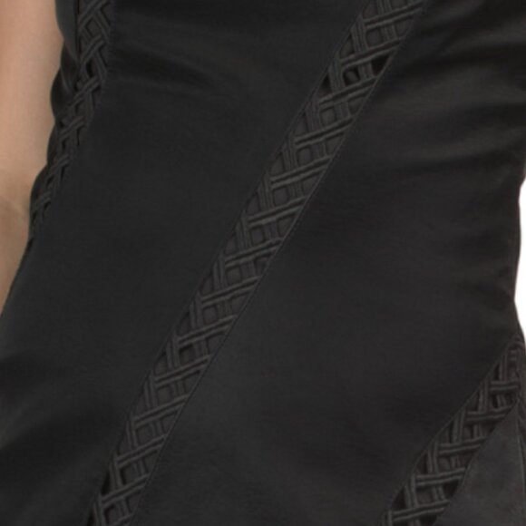 AVEC LES FILLES Fringed Glossy Dress With Woven And Cut Out Details - Picture 3 of 4